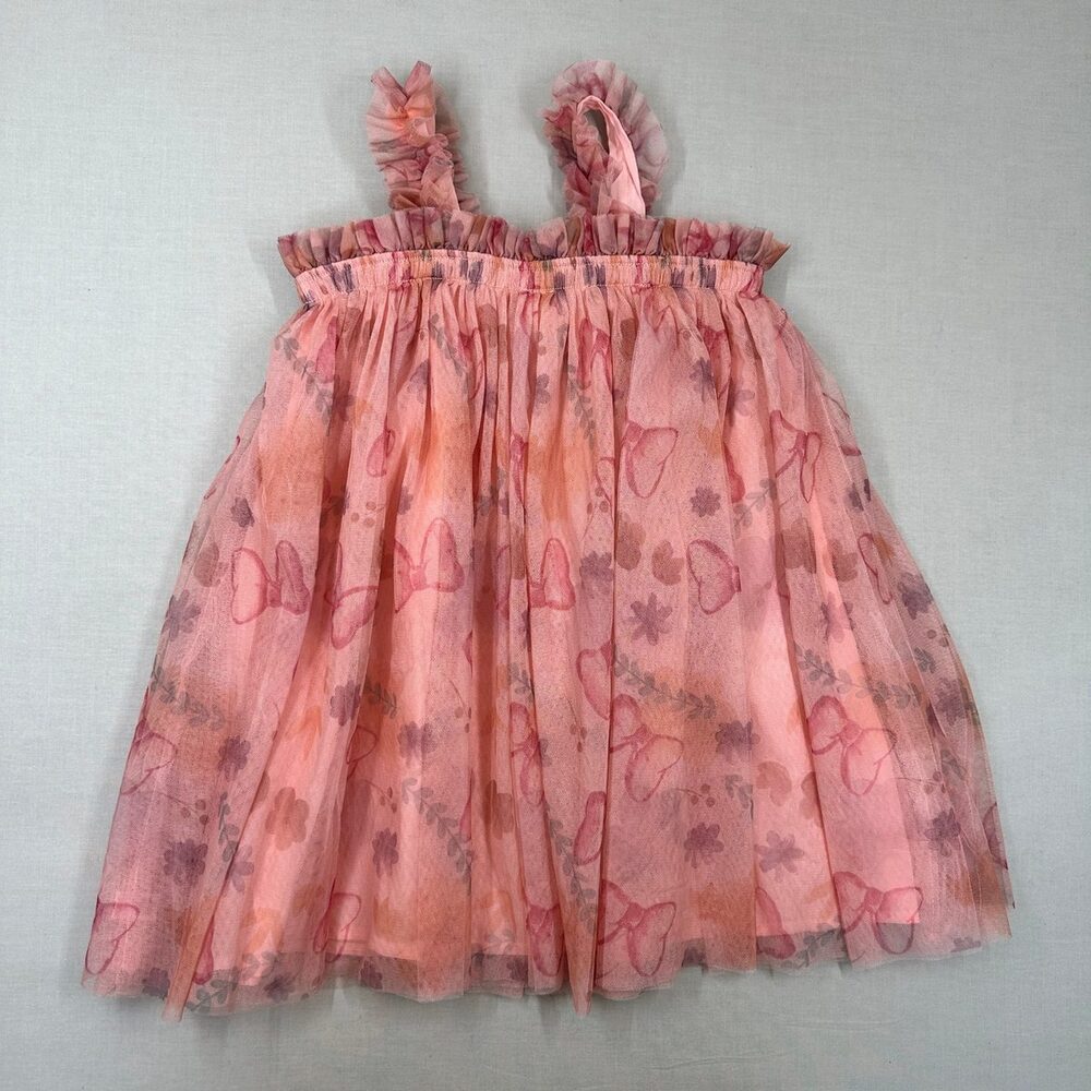 Whimsical Disney Junior Minnie Mouse Tulle Dress Girls 4T Pink Floral